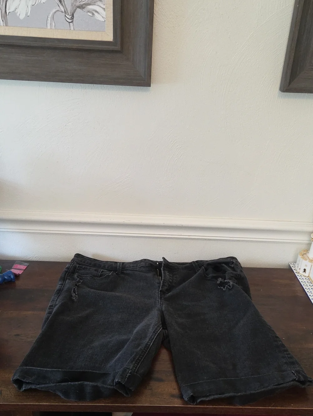 Black Distressed Women's Denim Shorts